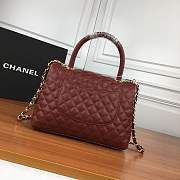 Forubags Chanel burgundy should bag with the red handle 27-18-10cm - 2