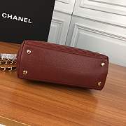 Forubags Chanel burgundy should bag with the red handle 27-18-10cm - 3