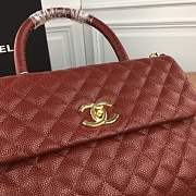 Forubags Chanel burgundy should bag with the red handle 27-18-10cm - 4