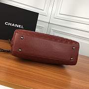 Forubags Chanel burgundy should bag with the red handle 33-24-10cm - 6