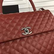 Forubags Chanel burgundy should bag with the red handle 33-24-10cm - 5