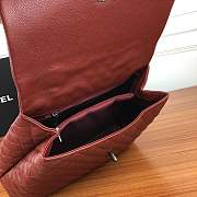 Forubags Chanel burgundy should bag with the red handle 33-24-10cm - 4