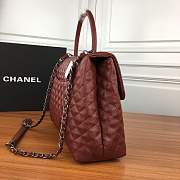 Forubags Chanel burgundy should bag with the red handle 33-24-10cm - 3