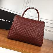 Forubags Chanel burgundy should bag with the red handle 33-24-10cm - 2