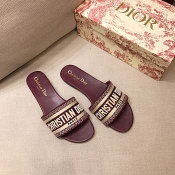 DIOR DWAY EMBROIDERED COTTON MULE SANDALS KCQ166ERC_S16V