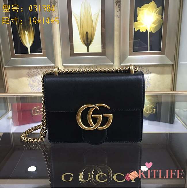 Forubags Gucci Small GG Marmont Chain Shoulder Bag #431384 black - 1