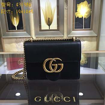 Forubags Gucci Small GG Marmont Chain Shoulder Bag #431384 black