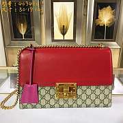 Forubags GUCCI GG Padlock Leather Shoulder Bag 30*19*10cm red - 1