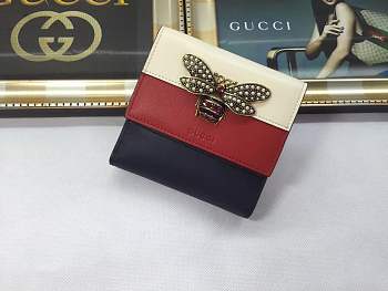 Gucci Queen Margaret leather wallet Style 476075 Red&blue&beige