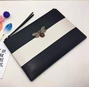 Gucci Women Leather Clutch Black And White 476077 - 1