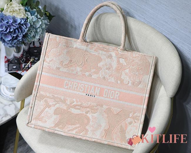 Forubags2 Dior Colored Jacquard Canvas Book Tote 42*32*5cm - 1