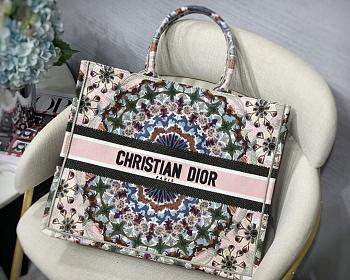 Forubags5 Dior Colored Jacquard Canvas Book Tote 42*32*5cm