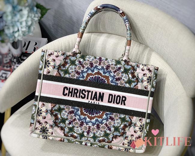 Forubags6 Dior Colored Jacquard Canvas Book Tote 36.5*28*5cm - 1