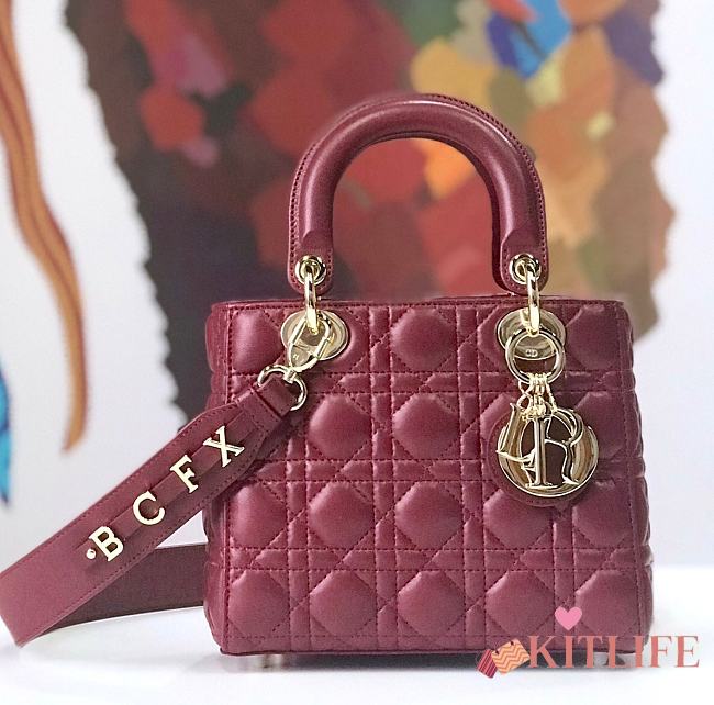 Forubags Lady Dior Burgundy 20*17*9CM - 1
