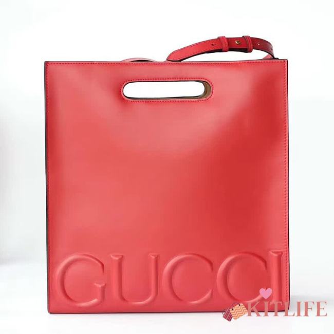 Gucci XL leather tote red leather Style ‎409378 - 1