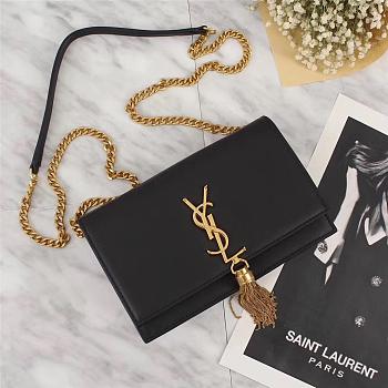 YSL KATE SHOULDER BAG BLACk WITH GOLD HARDWARE 20*17*6CM