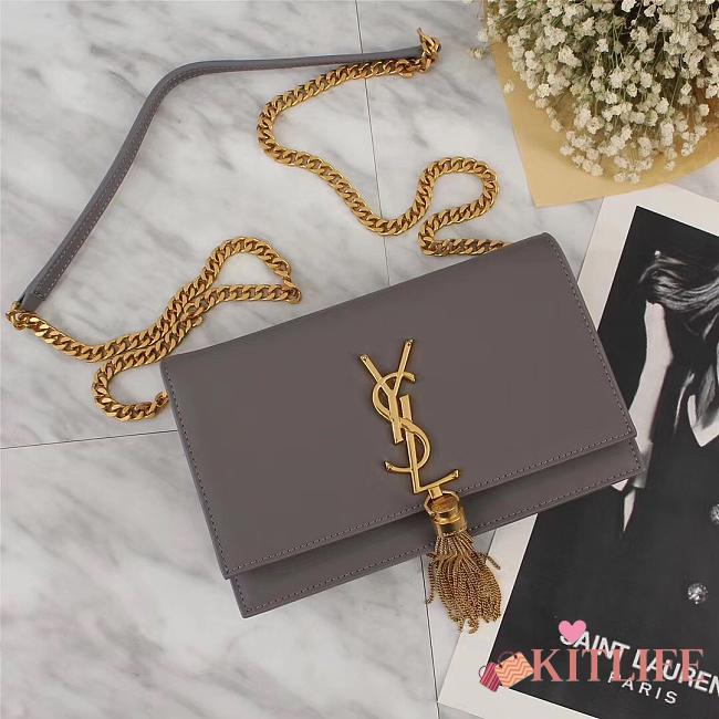 YSL KATE SHOULDER BAG WITH GOLD HARDWARE 20*17*6CM - 1