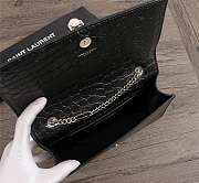 YSL SAINT LAURENT MEDIUM KATE Crocodile embossed cowhide black shoulder bag - 4