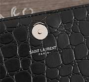 YSL SAINT LAURENT MEDIUM KATE Crocodile embossed cowhide black shoulder bag - 5