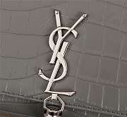 YSL SAINT LAURENT MEDIUM KATE Crocodile embossed cowhide gray shoulder bag - 6