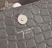 YSL SAINT LAURENT MEDIUM KATE Crocodile embossed cowhide gray shoulder bag - 2