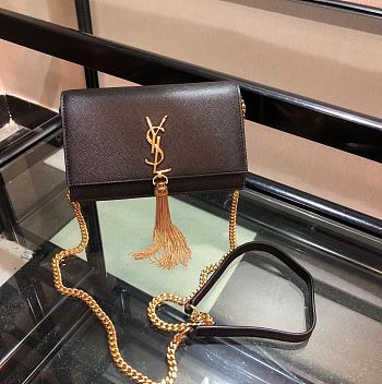 YSL Saint Laurent Caviar leather classic chain black bag 20*12.5*4cm