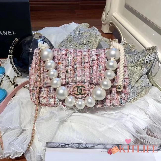 Chanel 2019ss Woolen pearl bag Size : 26cm - 1