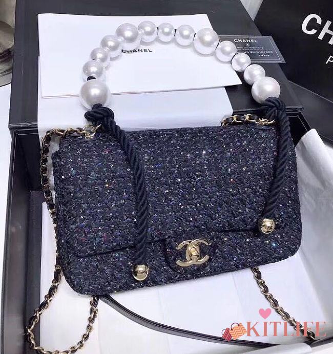 Forubags Chanel 2019ss Woolen pearl bag Size : 26CM - 1