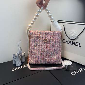 Chanel Pearl wool handbag Pearl handle Size：24*27*8cm