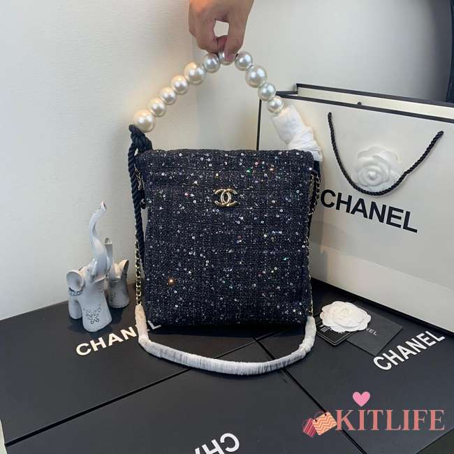 Chanel Pearl wool handbag Pearl handle 24*27*8cm - 1