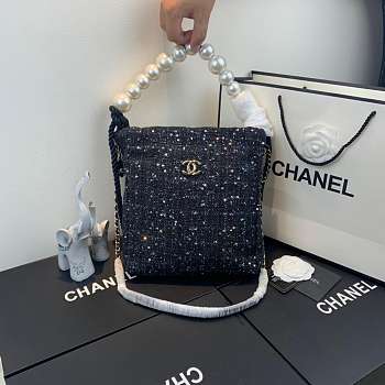 Chanel Pearl wool handbag Pearl handle 24*27*8cm