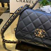 Chanel Sheepskin retro black chain bag Size：19X14X7CM - 6