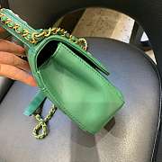 Chanel Sheepskin retro green chain bag Size：19X14X7CM - 2