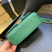 Chanel Sheepskin retro green chain bag Size：19X14X7CM - 3