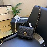 Chanel Sheepskin retro black chain bag Size：19X14X7CM - 1