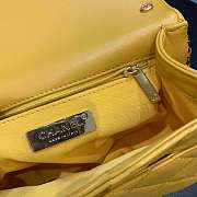 Chanel Sheepskin retro yellow chain bag Size：19X14X7CM - 4