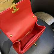 Chanel Sheepskin retro red chain bag Size：19X14X7CM - 2