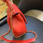 Chanel Sheepskin retro red chain bag Size：19X14X7CM - 3