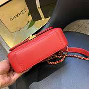 Chanel Sheepskin retro red chain bag Size：19X14X7CM - 4