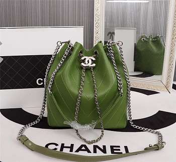 Forubags Chanel Green Bucket Bag