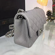 Chanel Classic Flap Bag Grey Caviar Leather Sliver&Gold Hardware 20cm  - 3
