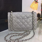 Chanel Classic Flap Bag Grey Caviar Leather Sliver&Gold Hardware 20cm  - 5