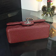 Chanel Classic Flap Bag Burgundy Caviar Leather Sliver&Gold Hardware 20cm  - 5