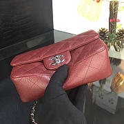Chanel Classic Flap Bag Burgundy Caviar Leather Sliver&Gold Hardware 20cm  - 6