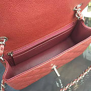 Chanel Classic Flap Bag Burgundy Caviar Leather Sliver&Gold Hardware 20cm  - 2