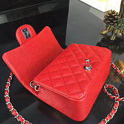 Chanel Mini Flap Red Bag Caviar Leather With Gold&Silver Hardware 17CM - 6