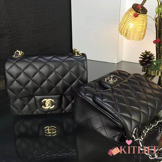Chanel Mini Flap Bag Lambskin Leather With Gold&Silver Hardware 17CM - 1