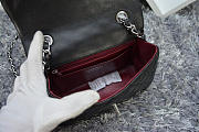 Chanel Black Lambskin Leather Flap Bag With Gold / Silver Hardware Size:20cm - 2
