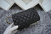 Chanel Black Lambskin Leather Flap Bag With Gold / Silver Hardware Size:20cm - 3