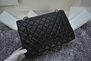 Chanel Black Lambskin Leather Flap Bag With Gold / Silver Hardware Size 33cm  - 2